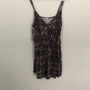 Garage black and maroon romper